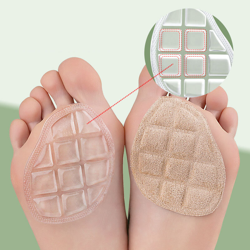 Almofada dianteira de salto alto de silicone gel para mulheres, adesivos de sandálias invisíveis, anti-desgaste, massagem auto-adesiva, antiderrapante