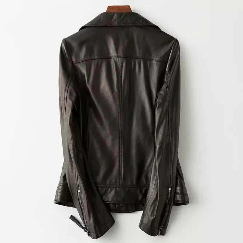 Tajiyane-정품 양피 재킷 여성용 2023 짧은 진짜 가죽 재킷, 슬림 바이커 코트 및 재킷
