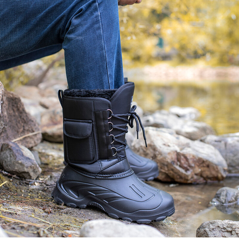 Esportes ao ar livre homens botas 2023 primavera à prova dwaterproof água sapatos para homens luz botas de chuva botas de pesca botas de neve de inverno novas botas de trabalho