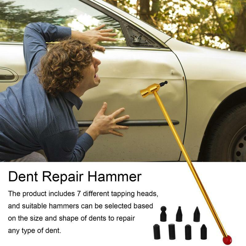 Dent Repair Hammer T-bar Dent Puller Tool Kit Dent Removal Repair Remover Tools With 7pcs Heads Tap For Exterior Damage Dent