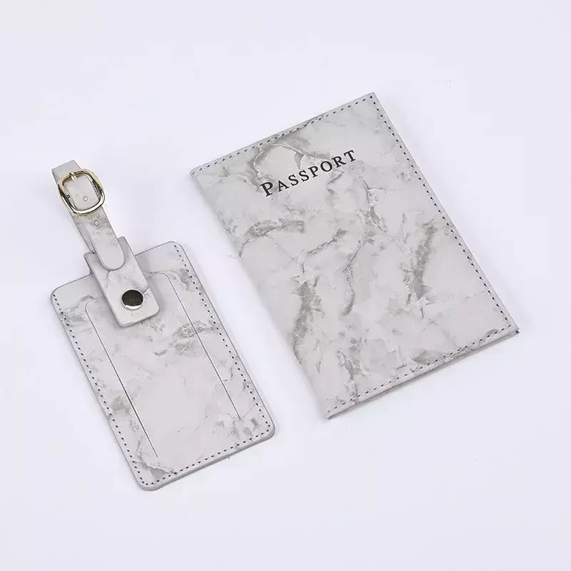 Airplane Check-in Name ID Address Marble Grain PU Leather Passport Clip Passport Holder Passport Protective Cover PU Card Case