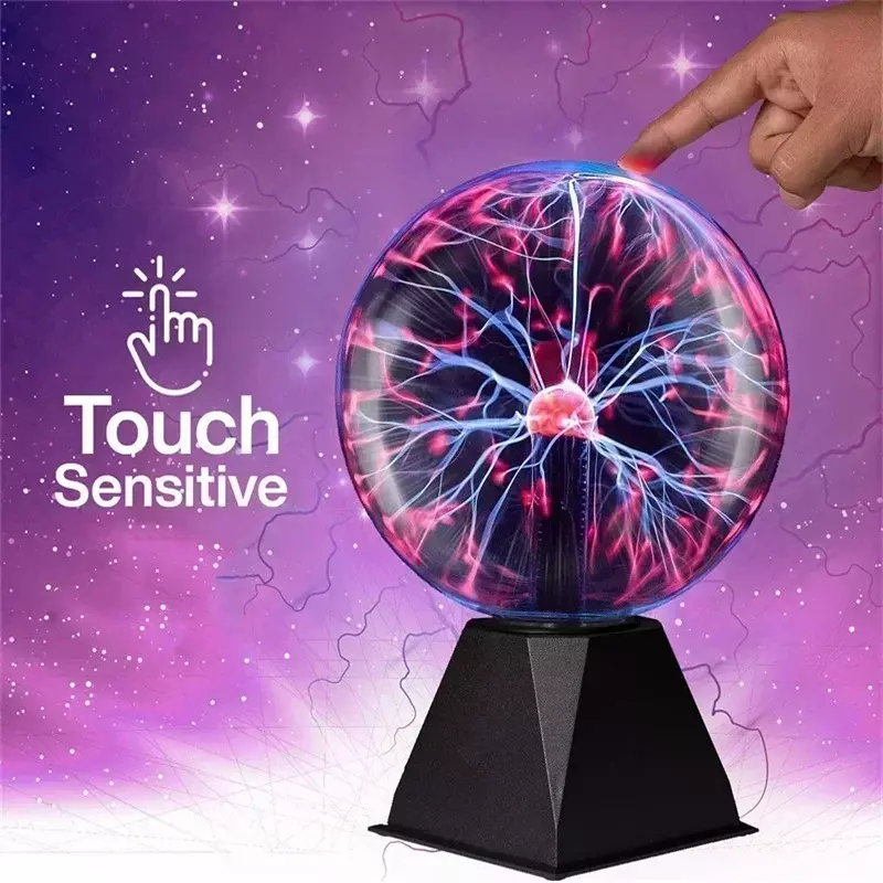 3/4/5/6/8Inch Novelty Magic Crystal Plasma Ball Touch Lamp LED Night Light Kid Birthday Christmas Gift Decor Electrostatic Flash