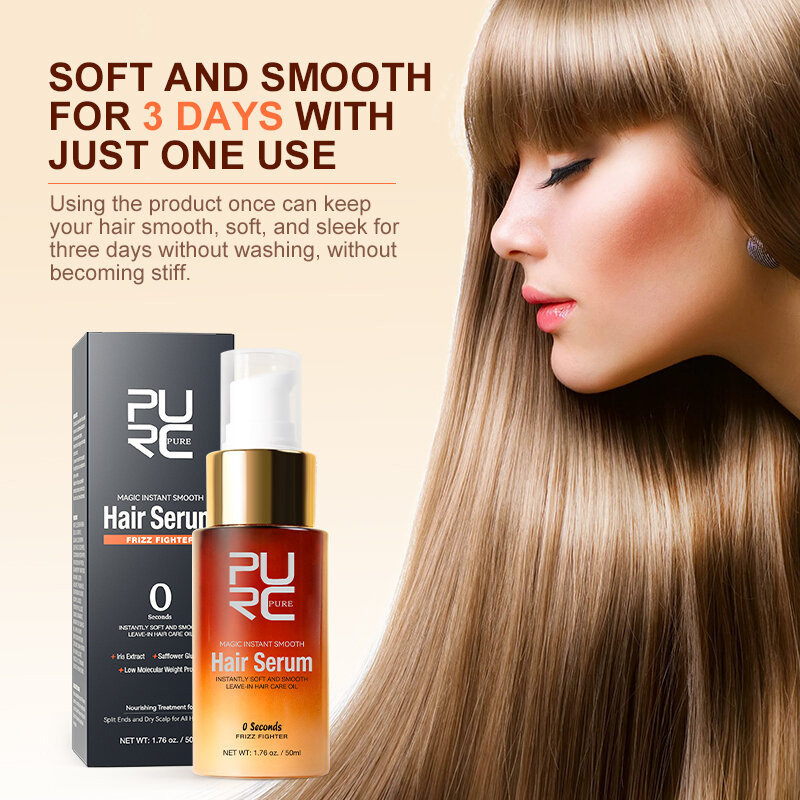 PURC-Magic Smoothing Hair Serum, Óleo de Nutrição Profunda, Reparar Cabelos Danificados, Tratamento Condicionador, Cuidado Capilar Profissional