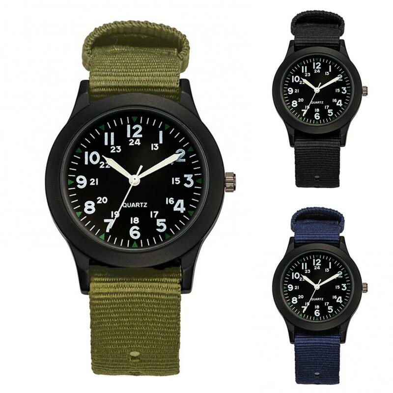 Armbanduhr Quarz rundes Zifferblatt Uhr Mode Männer Business Nylon band Outdoor Sport Armbanduhr