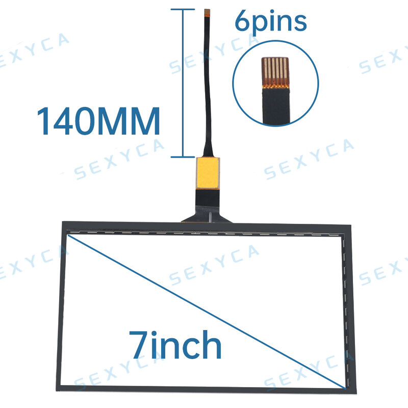 165*100mm 7 Inch Glass Touch Screen Digitizer QT-0155-FPC JR-005-GT911 For Variety Android Car Radio Navigation 6 Pins