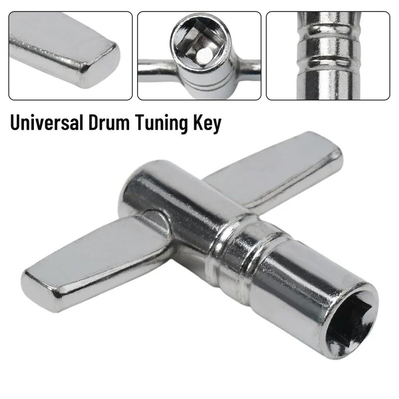 Drum Tuning Key Adjust Silver Wrench Universal 5.5mm T-type Standard Drum Percussion Instruments Parts Drum Lovers Tools