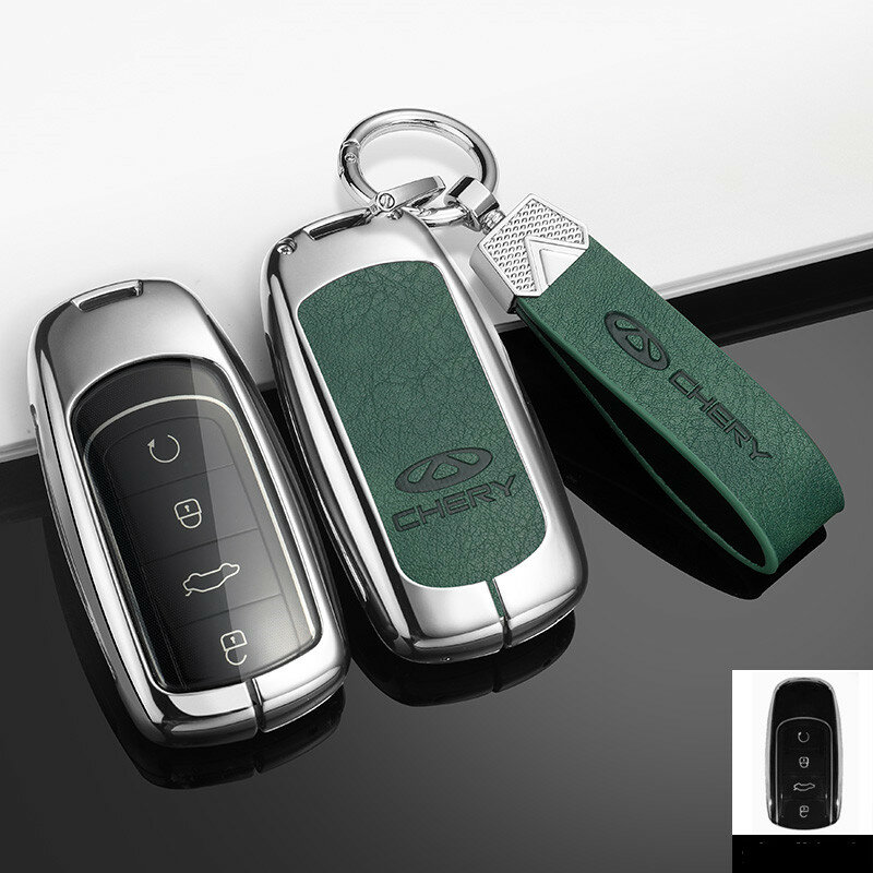 Étui de clé à distance en cuir et alliage de zinc, coque de protection complète, accessoires de voiture, Chery Tiggo 7, 8 Pro, 8 PLUS, Arrizo 5