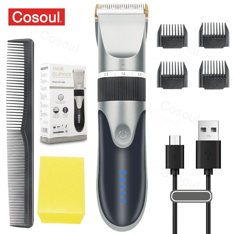 Tondeuse à cheveux électrique sans fil pour hommes, tondeuse de barbier professionnelle, machine aste pour adultes et enfants