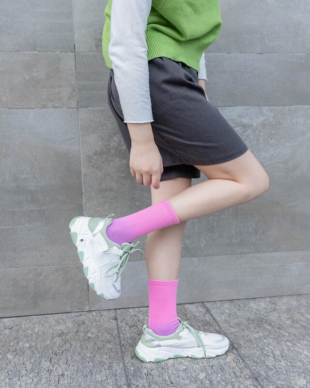 Colorful Gradient Tie-Dye Socks Men Women Sports Fashion Trend Skateboard Socks Candy Color Girl Cute Sweet Cotton Socks Gifts
