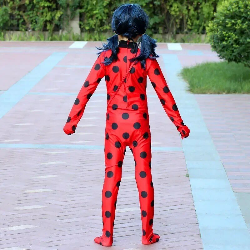 Kids Anime Black Cat Ladybird Costume with Mask New Year Carnival Party Stage Performance Clothing for Kids
