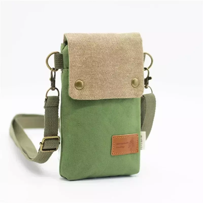 Женская однотонная мини-сумка C02, Женская Повседневная маленькая сумка через плечо, холщовая сумка-мессенджер