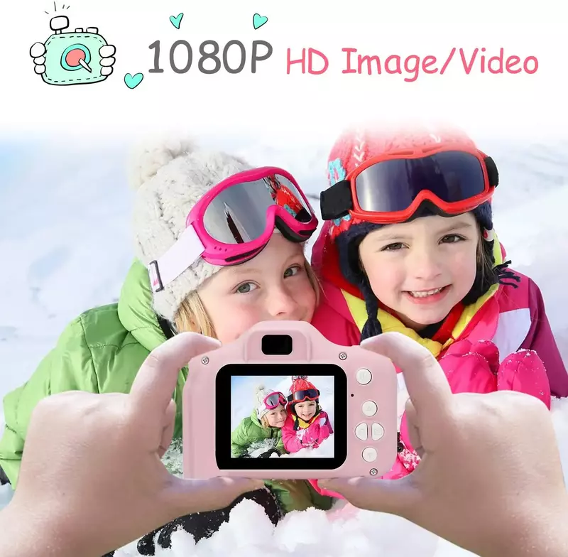 子供用漫画カメラ,防水カメラ,1080p HDスクリーン,子供用ビデオ玩具,8万ピクセル,屋外写真用