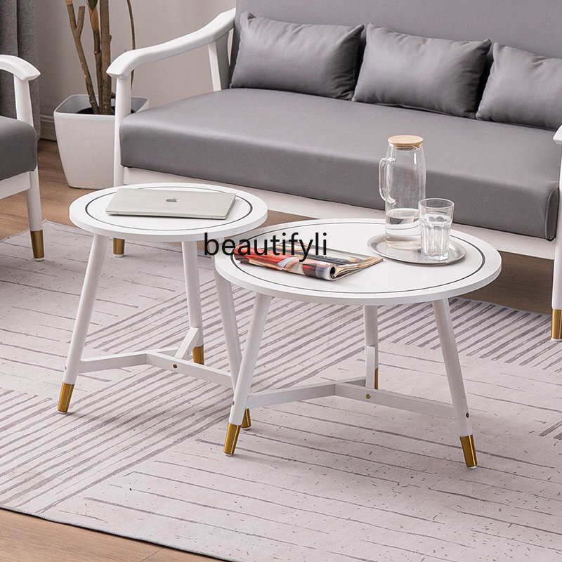 Yj – Table basse nordique, petite taille, ronde, Simple, Concise, moderne