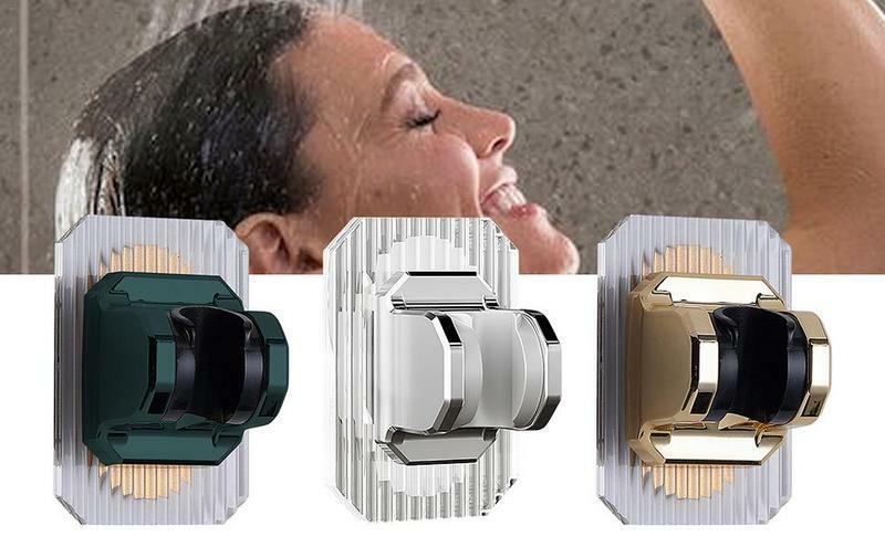 Self-Adhesive Wall Mount Shower Head Holder Waterproof Shower Bracket Adhesive Shower Holder Universal Bathroom Accessories