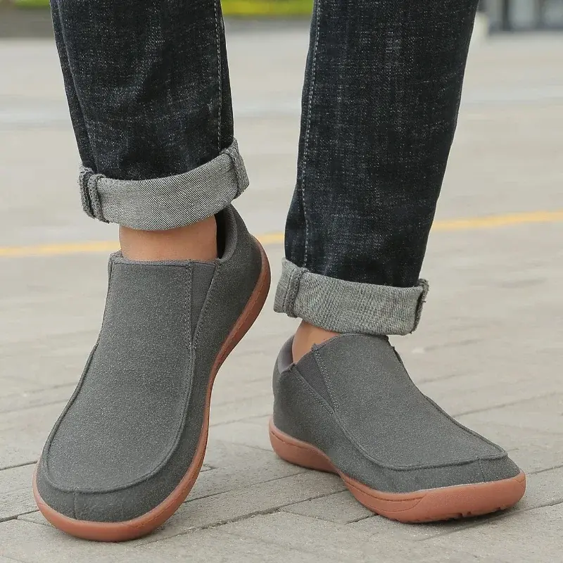 Damyuan รองเท้าส้นเตี้ยน้ำหนักเบาแบบมินิมอล, รองเท้าลำลองกันลื่นระบายอากาศได้ดีผู้ชายรองเท้าผ้าใบรองเท้าเท้าเปล่ากว้าง