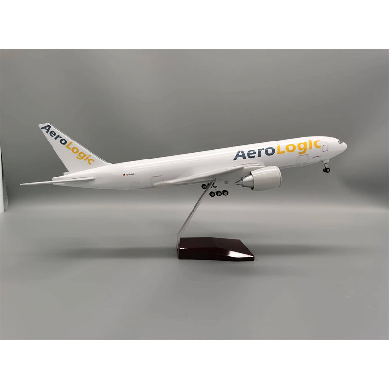 Aerologic Airlines Transport Aircraft, Diecast Resin Plane Model Display, Lufthansa Boeing B777-200, Escala 1:142, 43cm