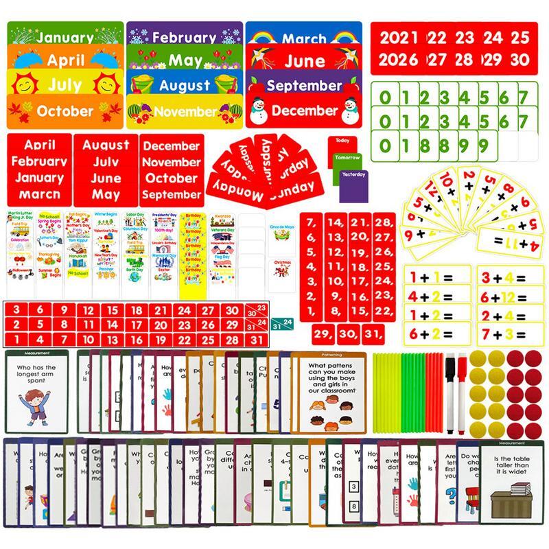 Pocket Chart For Classroom Educational Math Chart Calendar Colorful Classroom Calendar With Word Cards Activity Cards Reusable