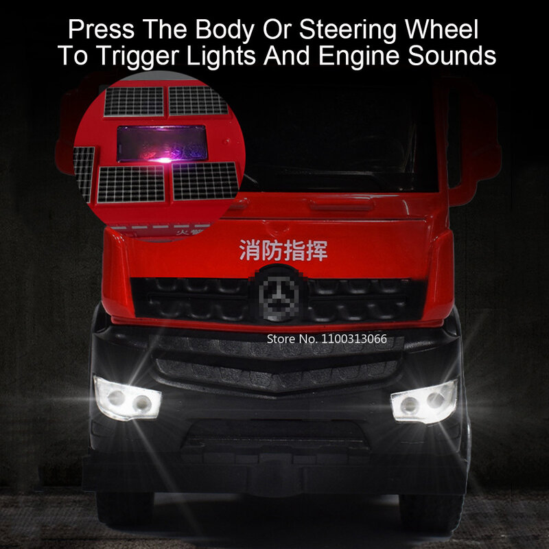 1/24 Alloy Diecast Urban Rescue Vehicle Models Wheel Pull Back Ambulance Cars Toys With Light and Sound Function Fire Engine
