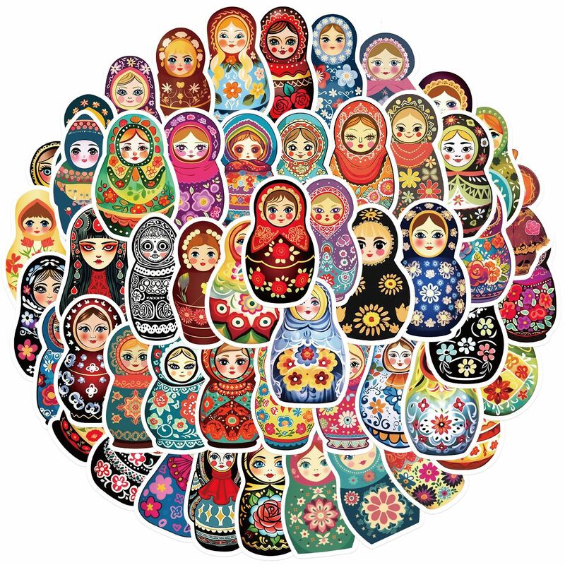 50 buah stiker grafiti seri Rusia kartun cocok untuk helm Laptop Dekorasi Desktop mainan stiker DIY grosir