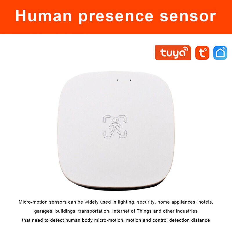 Sensor kehadiran perangkat keselamatan detektor manusia, pemasangan praktis Sensor badan transportasi rumah WiFi/ZigBee3.0