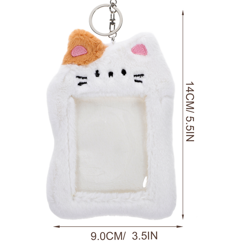Cartoon Plush Card Sleeve Visible Card Sleeve Decorative Cat Plush Card Sleeve Plush Card Holder Decor