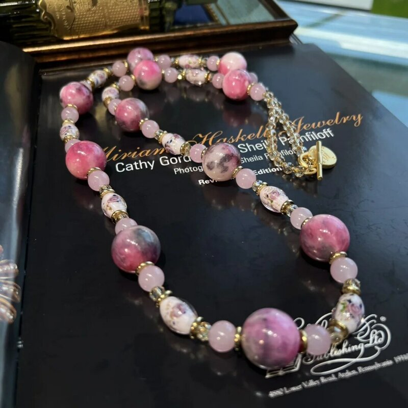 Винтажное темпераментное ожерелье ручной работы из бисера и стеклянных бусин для женщин и девушек, подарок, колье, ювелирные изделия оптом