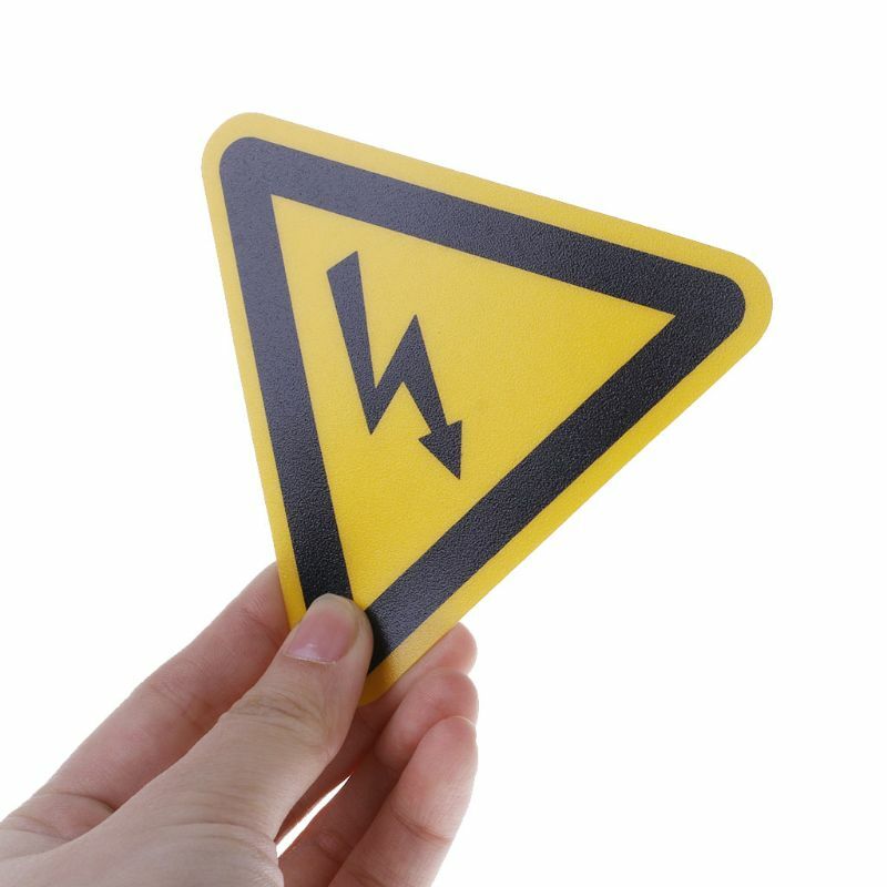YYDS interior exterior voltaje peligroso peligro choque peligro seguridad eléctrica señal de advertencia etiqueta adhesiva 3
