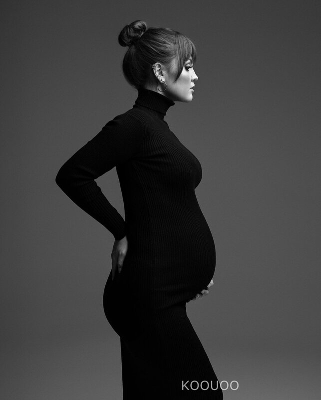 Gaun bersalin untuk pemotretan wanita hamil Bodycon Maxi gaun panjang pakaian untuk fotografi hamil properti Babyshower