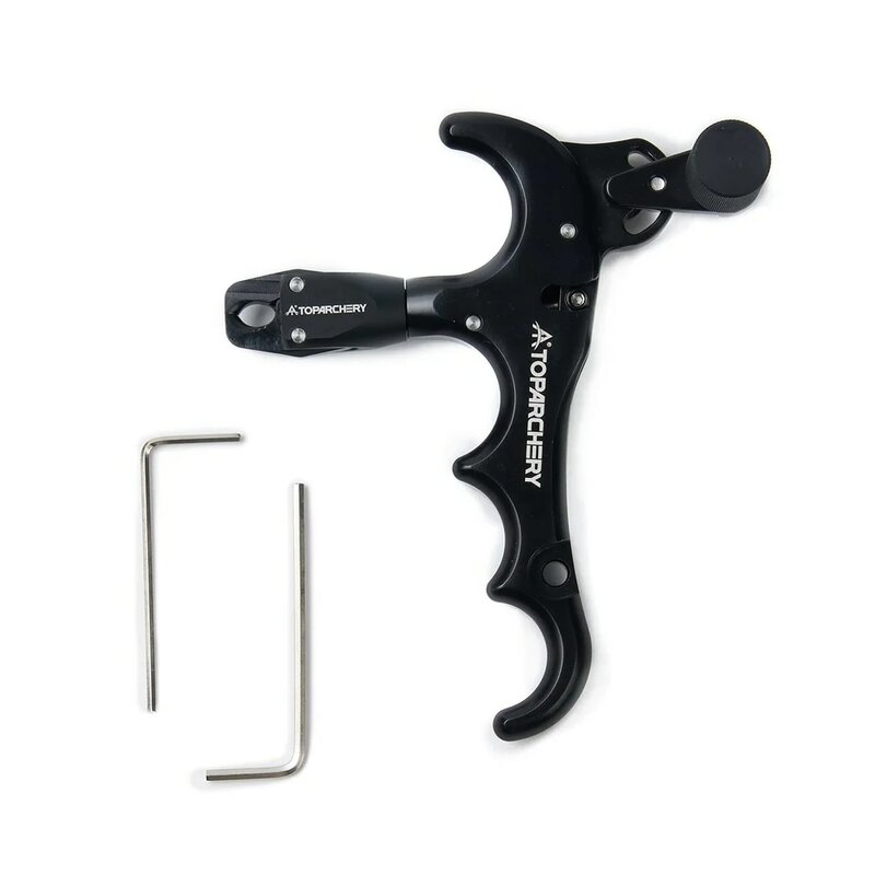 Toparchery Adjustable 360 Degree 4 Finger Compound Bow Release Aluminum Aid for Archery Accessories