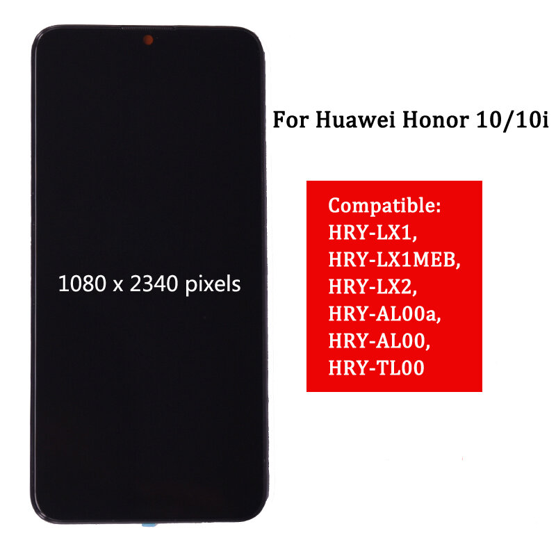 Pour Huawei Honor 10 lite écran LCD avec écran tactile Hébergements eur assemblée avec cadre pour honour 10i HRY-LX1 LCD