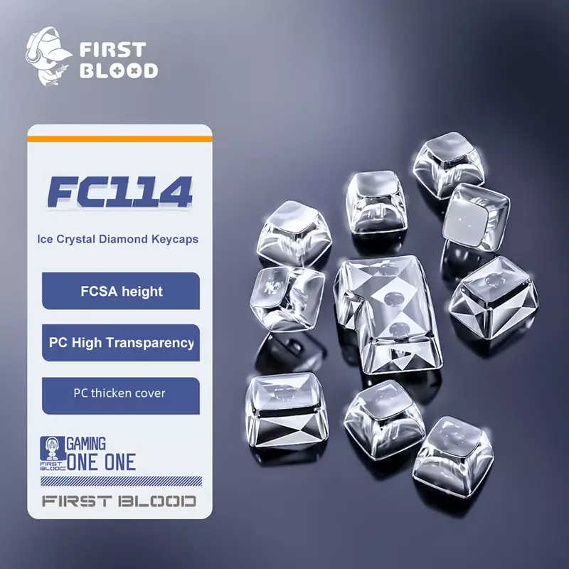 FirstBlood FC114 PC 114 Keys FCSA Height Thickened Transparent Key Caps Crystal Diamond Wear Resistant Keycaps For Keyboard DIY