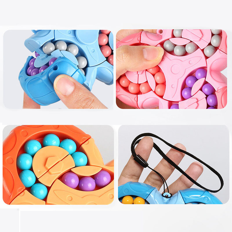 Montessori Rotating Magical Bean Cube Fingertip Toy Children IQ Mind Brain Teaser Game Educational Spinners Stress Relief Toys