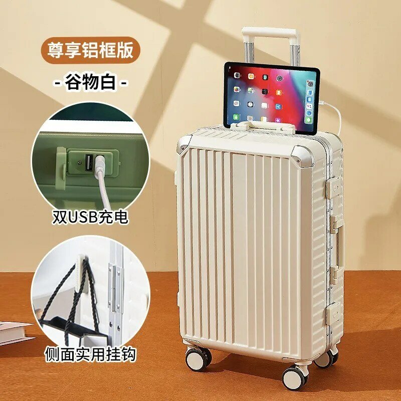 Новый чемодан KLQDZMS 20 дюймов, 22 дюйма, 24 дюйма, 26 дюймов, 28 дюймов, тележка большой вместимости с алюминиевой рамкой, ручной чемодан