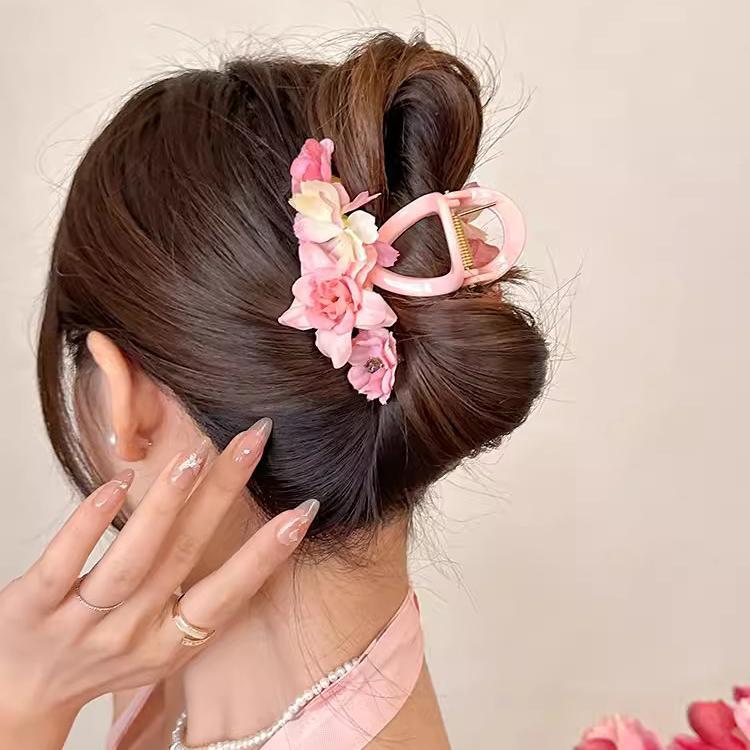 Rose Flower Hair Clips Hair Grabbing Camellia Flower Hairpins Hair Claws