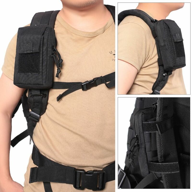 Outdoor emergência Molle saco tático, ombro cintura saco, saco de armazenamento, acessórios de alta qualidade, 3 cores