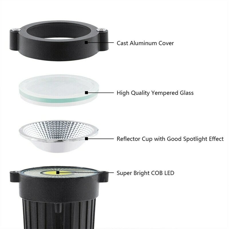 정원 스포트라이트, 야외 조경 LED 램프, 통로 마당 방수, 4 팩