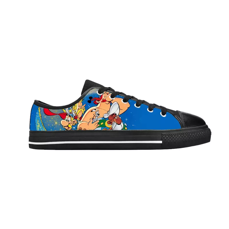 Asterix Adventure Obelix Anime Cartoon Manga Comic Casual Cloth Shoes Low Top Comfortable Breathable 3D Print Men Women Sneakers