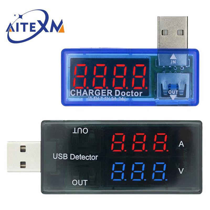 디지털 디스플레이 핫 듀얼 USB/미니 USB 전원 전류 전압 측정기, 휴대용 미니 전류 및 전압 검출기 충전기