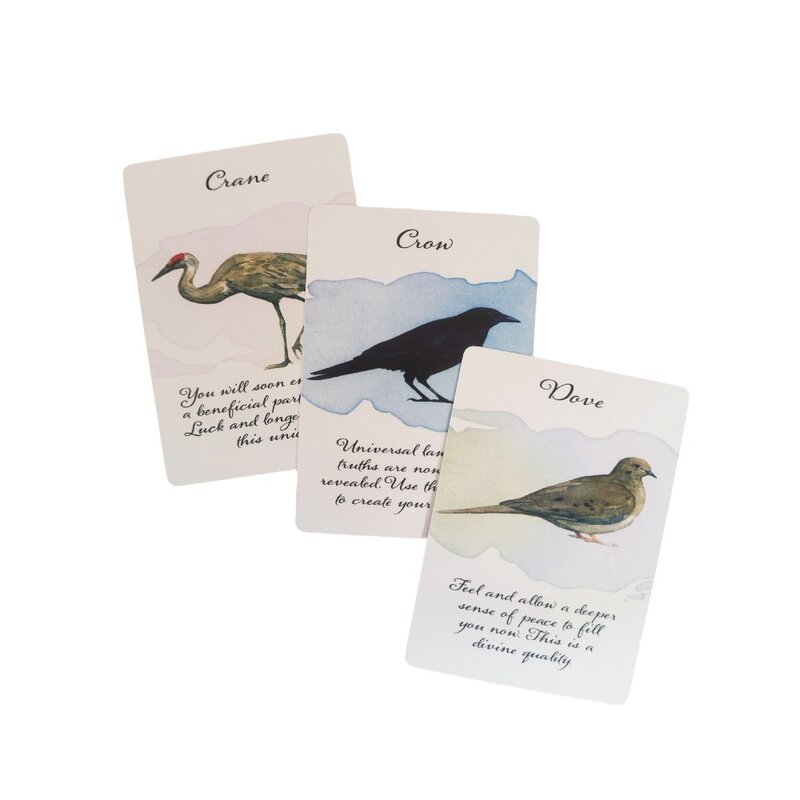 Juegos de cartas de oráculo de mensajero de plumas divinas, cartas de piezas, cubierta inspiradora, 10,4x7,3 cm, 44