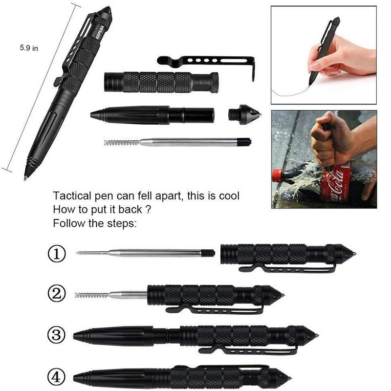 Bolígrafo táctico de alta calidad Z30 para estudiantes, bolígrafo antideslizante portátil de autodefensa, rompevidrio de acero de aluminio, Kit de supervivencia