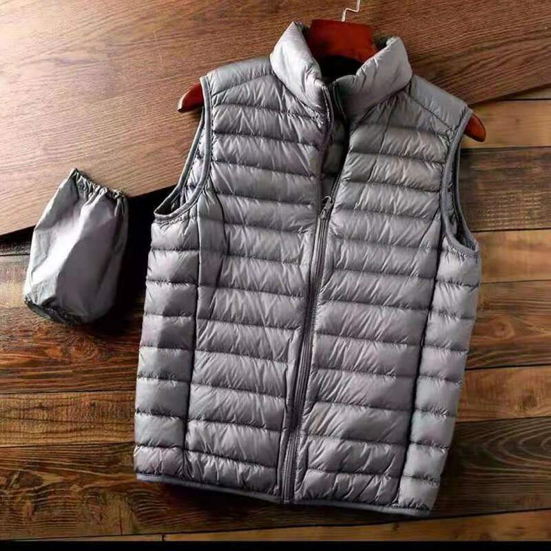 2022 Light and Thin Down Jacket Men's Vest Casual Warm Loose Inside and Outside Wear Autumn and Winter Basic Vest Mens Jacket