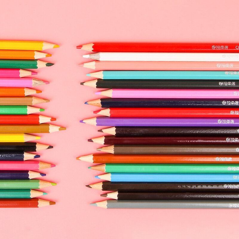 Set menggambar pensil warna barel 12/18/24/36 warna, pensil warna menggambar siswa, pensil menggambar
