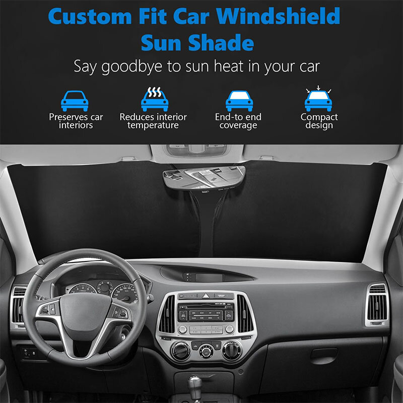 Car Windshield Sun Shade with Storage Pouch Front Window Sun Protector for UV Rays & Sun Heat For Honda CRV Models 2017-2022