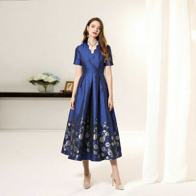 Индивидуальный пошив, голубое большое благородное платье для матери невесты, блестящее платье для гостей свадьбы