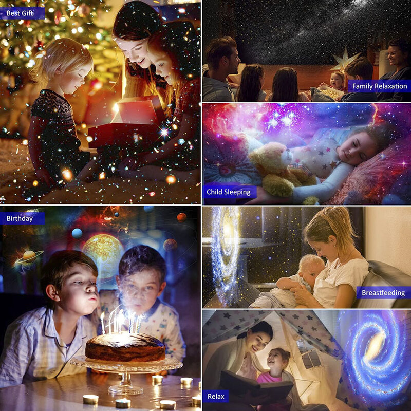 LED 별 프로젝터 야간 조명, 천문관 지구 태양계 프로젝터 램프, 로맨틱 선물, 남녀공용, 어린이 주변 조명