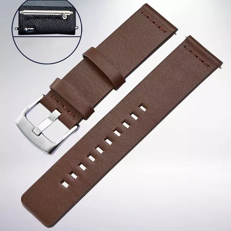 22 24mm Leather Watchband for Samsung Galaxy watch watch 3 46mm 42 Active2 40 44 SmartWatch Quick release Strap 18 20mm Bracelet