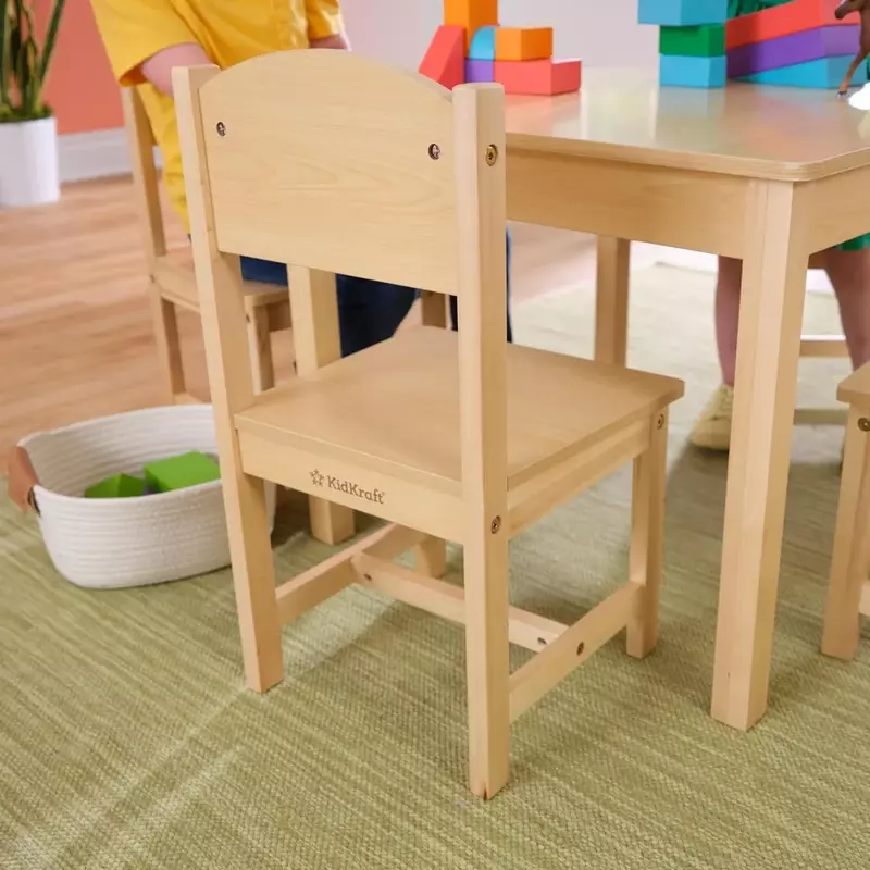 โต๊ะบ้านไร่ไม้และชุดเก้าอี้4ตัว, เฟอร์นิเจอร์เด็กสำหรับศิลปะและกิจกรรม-ธรรมชาติ, ของขวัญสำหรับเด็กอายุ3-8ปี