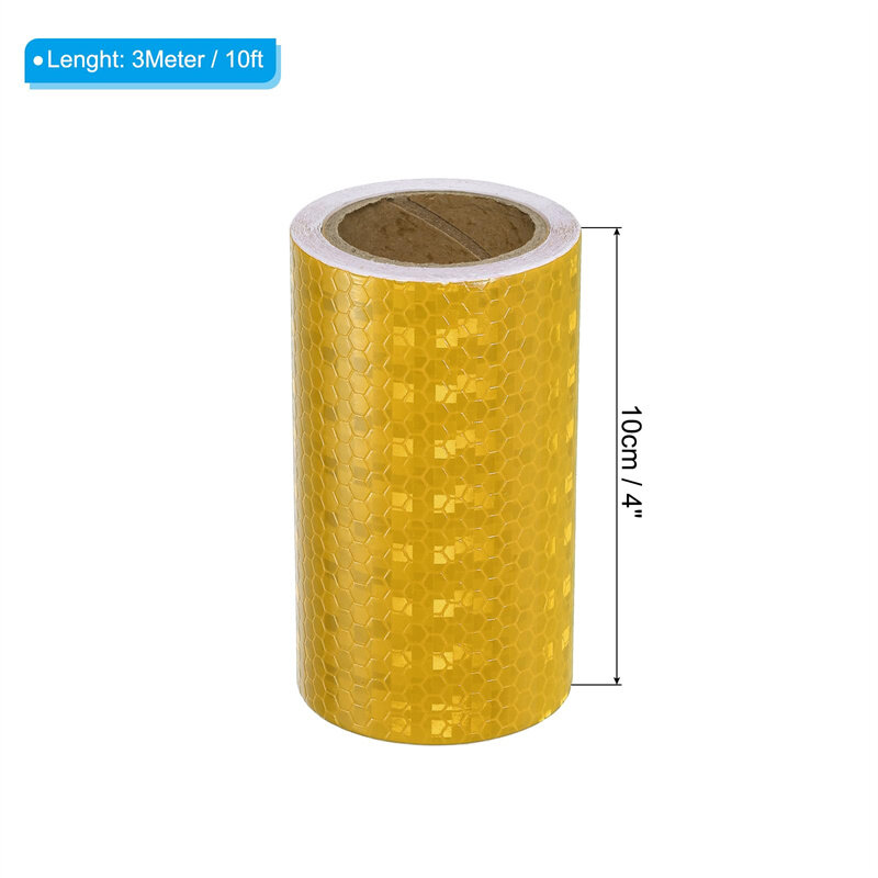 3M * 4 pollici materiale riflettente impermeabile colore giallo Shinny a nido d'ape adesivi riflettenti in PVC nastro di visibilità per avviso di sicurezza