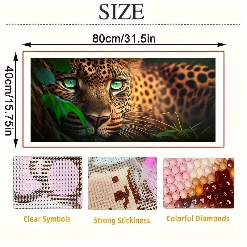家庭用のヒョウと猫の5dダイヤモンド絵画、モザイク刺繍、ジャングルヒョウ、フルラウンド、DIYギフト