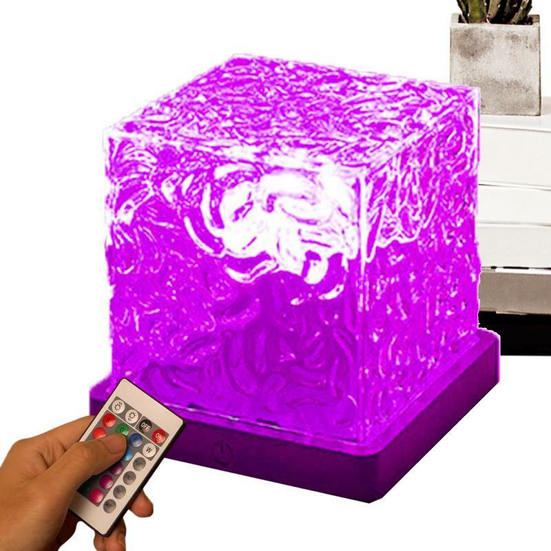 Auraglimmer Celestial Lamp USB Charging Cube Shape Remote-Controlled Celestial Lamp 16 Colors Adjustable Acrylic Night Lamp